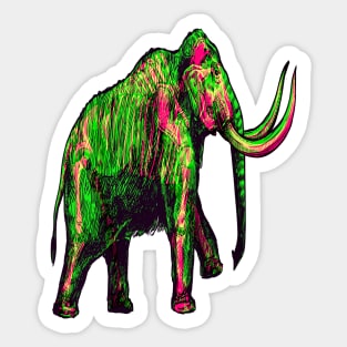 Mammoth Skeleton Interactive Magenta&Green Filter T-Shirt #2 By Red&Blue Sticker